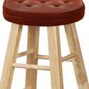 Big Hippo Bar Stool Cushions, Memory Foam Round Bar Stool Covers Nonslip Backing Seat Cover with Elastic Band 12inch Chair Pad Cushion(Brown - 1pc)