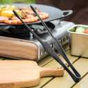 JETKONG Stainless Steel Kitchen Tongs, Serving Tongs for Cooking, 10.6" Metal Food Tongs with Non-Slip Comfort Grip, Non-Stick Cooking Tongs Heat Resistant BBQ Tong Grill Tong (Black)