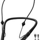 Air Tube Bluetooth Headphones with 28Hour Playtime,Emf Free Earbud for Radiation Protection,Anti Emf Headphone with LED Display, High Audio Quality,Mic and Control,Airtube Earphone for Sleep,Work,Gym