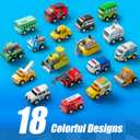 JOYIN 18 Pcs Pull Back City Cars and Trucks Toy Vehicles Set, Friction Powered Mini Cars Toys for Toddlers, Party Favors for Kids 3-5, Birthday Gifts for Boys and Girls, Goodie Bag Stuffers