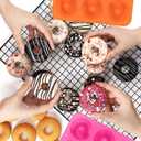 2 x Silicone Donut Mold, Non-Stick Food Grade Baking Pan for Doughnut Making, Purple