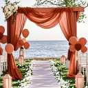 Wedding Arch Draping Fabric, 6.7 Yards Caramel Sheer Curtains Wedding Decorations for Ceremony, Caramel Chiffon Draping Fabric 29" x 20ft Backdrop