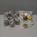 Zhehao 24 Pcs Glass Candle Jars with Lids Bulk, Round Empty Candle Container Tins, Dishwasher Safe and Leakproof DIY Crafts (Amber,Gold,4 Oz)