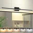 VOLISUN Modern Bathroom Vanity Light 48 inch, Rotatable, 30W Dimmable 5CCT Led Bathroom Light Fixture Over Mirror, Black Bar Vanity Light for Bathroom Mirror Cabinets-ETL Certificated
