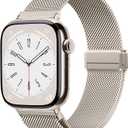 Zedoli Magnetic Metal Band Milanese Loop Compatible with Apple Watch Bands 40mm 41mm 38mm 42mm 44mm 45mm 46mm 49mm Women Men,Stainless Steel Strap for iWatch Band Series SE 11 10 9 8 7 6 5 4 3 2 Ultra (Starlight)