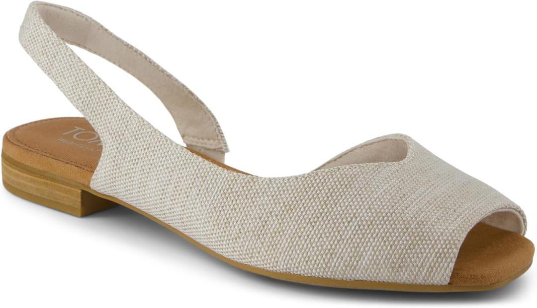 TOMS Women's, Briella Slingback Flat Natural, Size 7.5