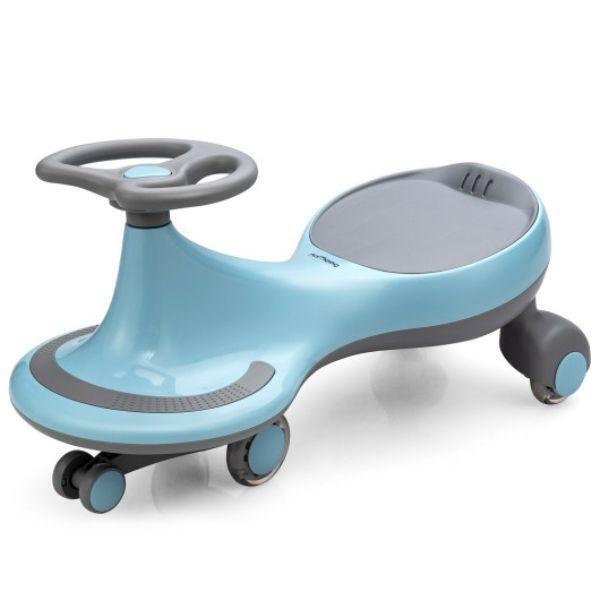 Wiggle Car Ride-On Toy with Flashing Wheel, Blue