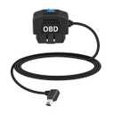 OBD 2 to MINI USB Power Cable for Dash Cam,90 Degrees USB Mini to OBD-II Hardwire Cable Adapter with Switch Button for Dash Camera 24 Hours Surveillance/Acc Mode,(3.5M/11.5Ft)