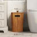 BLUEWEST 2.6 Gallons Acacia Wooden Bathroom Trash Can with Lid & PP Liner Small Wastebasket with Handle, Decorative Wood Bin for Bedroom, Office or Under Counter Use