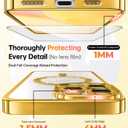 2 x Meifigno Case Designed for iPhone 16 Pro 6.3 Inch, [Compatible with MagSafe] [2X Screen Protectors] [Glitter Card & Wrist Strap] Surround Lens Protection Designed for iPhone 16 Pro Case, Gold
