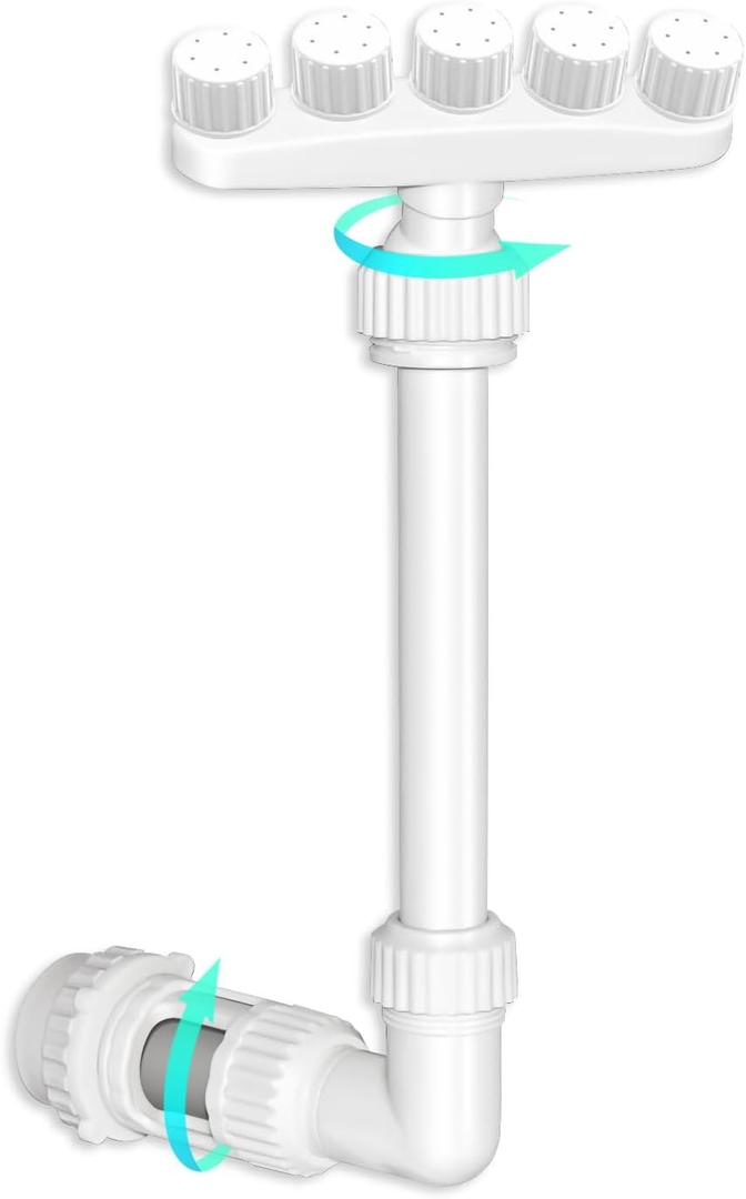 Nialnant Pool Fountain for Above and In-Ground Pools, 5 Nozzles Waterfall Sprinklers Cooler with Adjustable Dual High-Pressure Pool Spray, Swimming Pool Water Fountain (White)