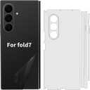 2 Pack for Samsung Galaxy Z Fold 7 Skin Wrap Using 3M Transparent Matte Carbon Fiber Sparkle Phone Sticker Film Vinyl Decal Glass Protector for Back Side (Transparent Matte)