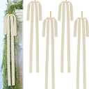 Large Velvet Christmas Bow 23.6x15.7 Inch Vintage Christmas Tree Topper Bows Christmas Staircase Wreath Bows for Xmas Fireplace Decoration (4, Ivory)