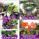 3 Pcs Mardi Gras Garland Decorations, Total 49.2 Ft Glitter Tinsel Garland Decor for Home Tree Bedroom Office Classroom Party Indoor Outdoor Holiday, Each 16.4 Ft