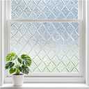 rabbitgoo Window Privacy Film Decorative Stained Glass Cling 23.6" x 78.5"