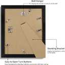 iRahmen 10x12 Picture Frame with HD Tempered Glass, Display Pictures 8x10 with Mat or 10 x 12 Without Mat, Wood Photo Frames for Tabletop and Wall Mount (Black, 1 Pack)