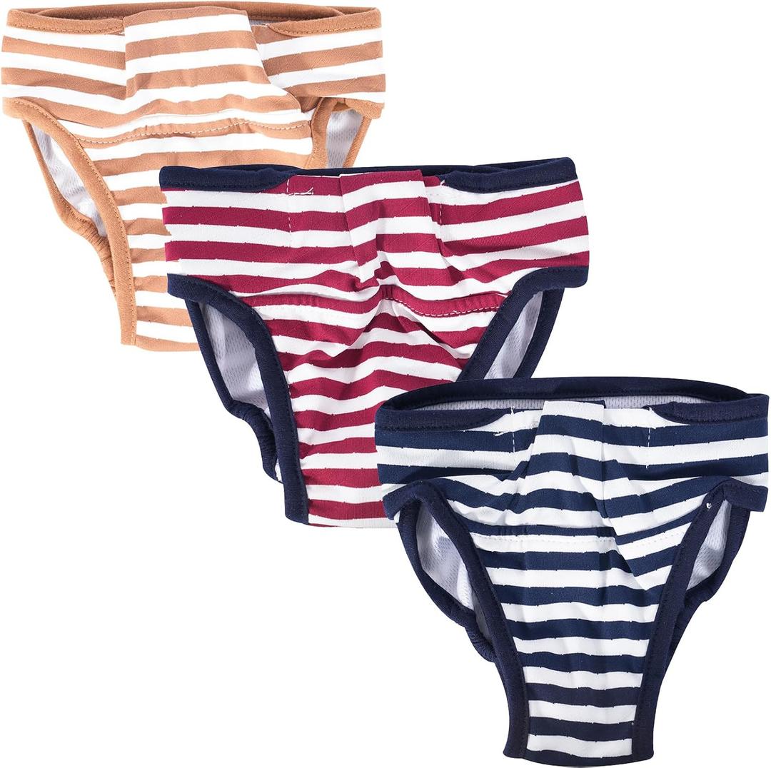 Dog Diapers Female Puppy Diapers, Stripe Dog Heat Panties Reusable, Durable Dog Sanitary Panties for Girls Medium, Upgrade Extra Large Female Doggie Diapers (Medium (Pack of 3))
