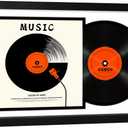 ccdcc 16.5x25 Vinyl Record Display Frame 1 Pack, Black Wooden Album Record Frame with Mats and Tempered Glass Cover for 12 By 12 Inch LP Record Cover
