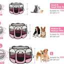 Siedihit Dog Cat Playpen, Puppy Pet Playpen Indoor for Dog Crate Tent Cage Outdoor, Portable Pop Up Dogs Enclosure Kennel with Carrying Case for Dogs/Cats/Rabbits (Pink with Pad, Medium)