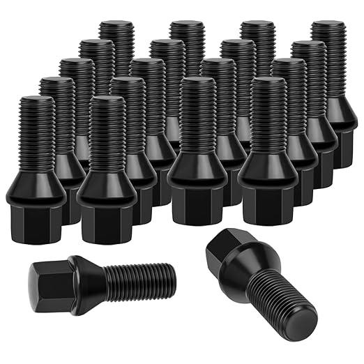 12x1.5 Extended Lug Bolts, 20Pcs M12x1.5 Wheel Bolts Conical Seat 40mm Shank for BMW 128i 135i 318i 320i 325i 328i 335i M3 525i 528i 530i 535i M5 545i 550i M5 Z3 Z4 E36 E46 E60 E90 E92 E93 E24 E24 E63