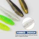 3 x MAFIMOEA50/40/30Pcs Paddle Tail Swim Baits Lures Fishing Soft Plastic Lure Kit for Bass Trout Walleye Crappie 5.5cm 6.5cm 7.5cm (YELLOW)