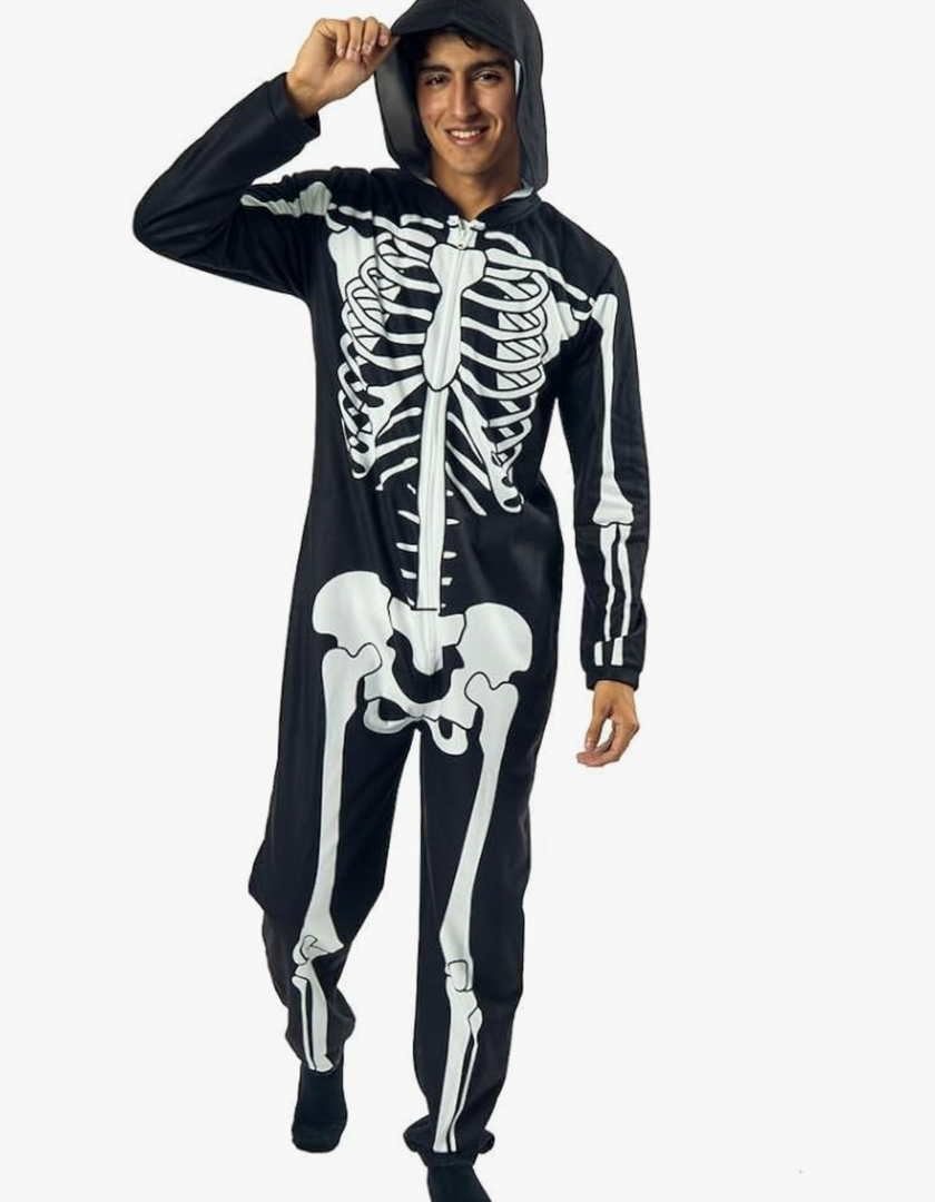 Bioworld Skeleton Men's Hooded Union Onesie Costume Suit-Large