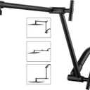 Matte Black Shower Head Extension - 13'' Adjustable Arm for Rain & Handheld, Locking Nuts, Universal Connector