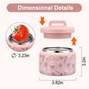 JXXM 8 Oz Thermo Food Jar for Hot & Cold Food for Kids, Insulated Lunch Containers Hot Food Jar,Leak-Proof Vacuum Stainless Steel Wide Mouth Lunch Soup Thermo for School (Pink-Jellyfish)