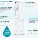 ELEMSY Spray Bottle For Hair (2 Pack 6.8 OZ) Continuous Mister Empty Spray Bottles, Ultra Fine Mist Water Sprayer for Hairstyling, Cleaning, Plants, Pets, Barbers, Salons, Essential Oil Scents