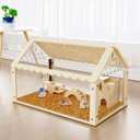 Hamster cage Wooden with Acrylic, Dwarf Hamster cage, Small Animal Habitat with Openable Top, Mouse cage for Guinea Pigs, Chinchillas, Gerbil, Syrian Hamster (24inch)