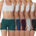 LALESTE Women Cotton Boxer Briefs 3" Inseam Boy Shorts Underwear Anti Chafing Shorts 5 Pack (Medium, Multicolor 01-5pack)
