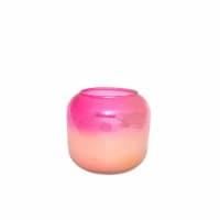 HD 6oz Iridescent Short Rounded Glass Candle Pink, 1 ct 
