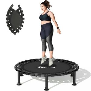 ZCMHAXJ Foldable Mini Trampoline, 40" Rebounder Trampoline for Adults, 440lbs Capacity Indoor Fitness Workout Exercise Equipment