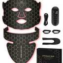 Yahi Red Light Therapy for Face, Led Face Mask Light Therapy, 7 Colors LED Face & Neck Mask Light Therapy At Home, Black