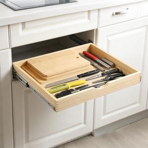 Soft Close Wood Pull-Out Cabinet Drawer, 23", Fits 24"+ Opening | Measure First | Clear-Coated Wood | Full-Extension Slides | Kitchen, Pantry, Bath
