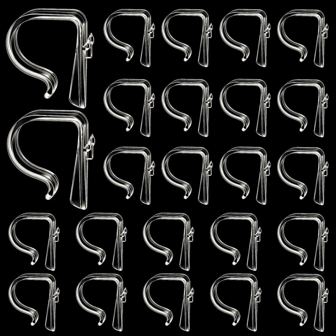 Chunful 24 Packs Clear Church Pew Clips for Weddings Heavy Duty Plastic Pew Hooks Decorations Church Bench Bow Holders for Aisle Chairs Railing Bow Garland Decor