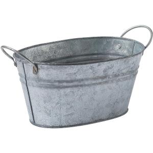 Galvanized Oval Bucket Container Centerpiece 5" x 9" - Rustic Wedding and Home Decor