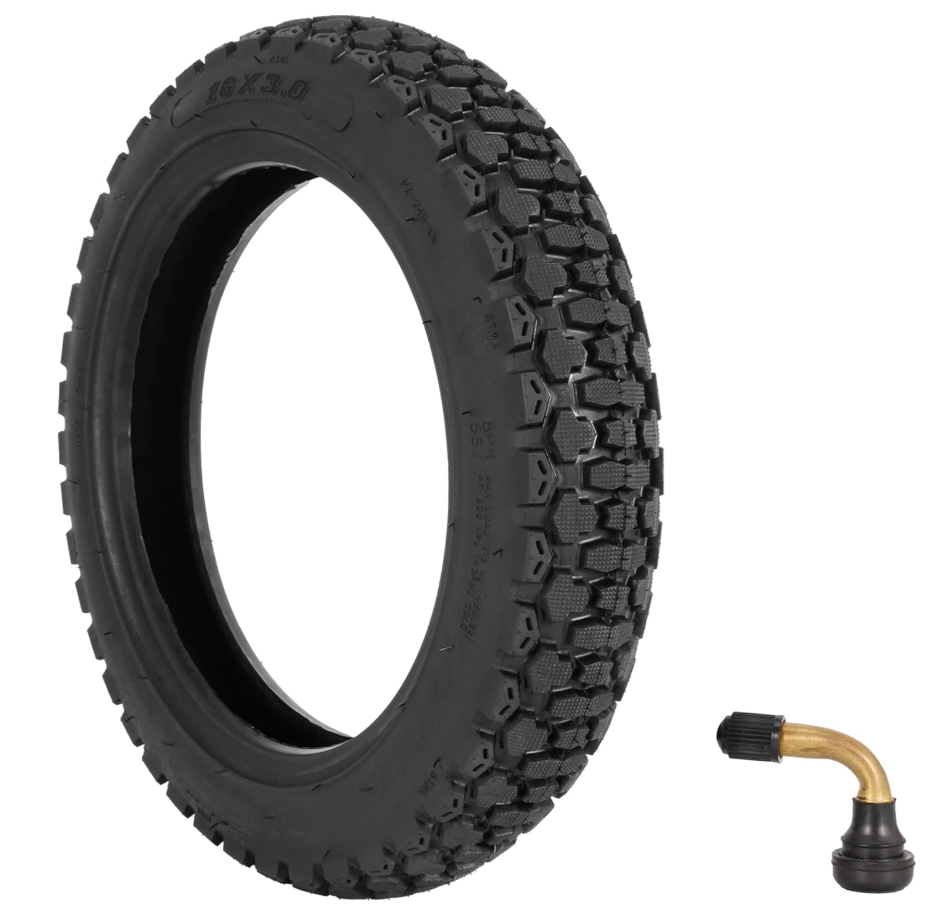 76-305 16X3.0 Fat Tire E-Bike Tires - Heavy Duty 16 Inch 16X3 Bike Tire and Tube Set for Electric Bike Scooter - Non-Foldable - Off-Road All-Terrain Tread - 2 Pack