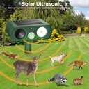 Upgraded Solar Ultrasonic Animal Repellent Outdoor, Deer Repellent Devices Motion Detection, Waterproof Cat Squirrel Mouse Raccoon Dog Repellent Deterrent with LED Flash Lights for Yard Farm Garden (1PACK, Green)