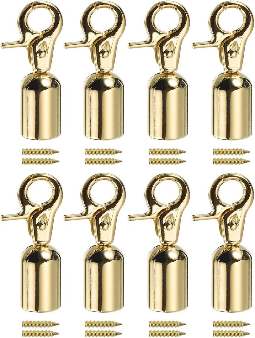 Uxcell Cord End Cap, 13mm(0.51") Barrel End Cap Terminators Cord Finding for Tassel Bag Strap DIY Making, 8Pcs Gold(53x25mm)