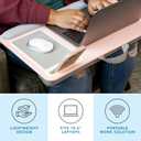 LAPGEAR Home Office Pro Lap Desk with Wrist Rest, Mouse Pad, and Phone Holder - Pink - Fits up to 15.6 Inch Laptops - Style No. 91604