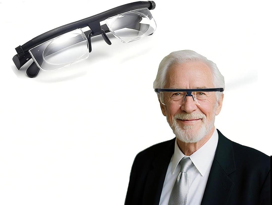 Flexvision Adjustable Vision Glasses Flex Focal Length Adjustable with Dial Vision for Near and Far Vision - Men & Women, Unisex