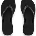 REEF Womens Sandals Star Cushion | Fashion Flip Flops for Women (Black) Size 8
