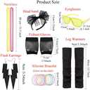 80s costumes for woman, 80s outfit woman costume outfits 21PCS womens 80's shirts accessories dress1980s clothing (Black, L)