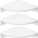 Corner Shelves 3-Pack for Bathroom & Kitchen, Space-Saving Floating Corner Wall Shelf with Easy Installation- White (Set of 3)
