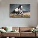 DRLWGTY Dynamic Horse Canvas Wall Art,Galloping Horses with Hand-Painted Detail Highlights Modern Painting for Living Room,Ready to Hang, 24*36 in