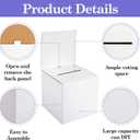 Klmnop 6 Pack 10 x 10 x 10 Inch Raffle Boxes with Slot, Large Cardboard Ballot Box with Removable Header, Donation Box for Voting, Donation, Fundraising, Suggestion & Ballot Contest(White)