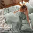 Bedsure Cotton Duvet Cover Queen Size - 100% Cotton Waffle Weave Sage Green Duvet Cover, PureWoven Textured Breathable Bedding Comforter Cover for All Season, 1 Duvet Cover Only 90"x90"