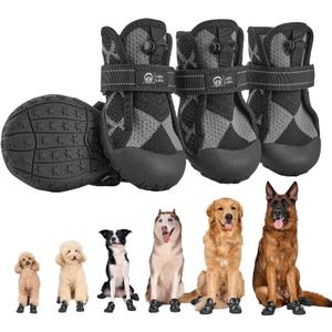 Dog Shoes for Large Medium Size Dogs, Waterproof Anti Slip Dog Boots&Paw Protectors for Summer Hot Pavement Winter Snow, Breathable Dog Booties for Outdoor Walking Hiking Hardwood Floor (#5( Width 2.4 inch) for 40-55lbs)