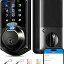 Veise VE07 Fingerprint Smart Door Lock, 7-in-1 Keyless Entry Deadbolt with App Control, Electronic Digital Touchscreen Keypad, Biometric Smart Locks for Front Door, Auto Lock, Matte Black